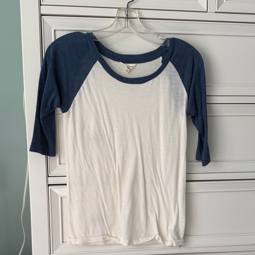 Heritage 1981 Navy and White Crew Neck Top
